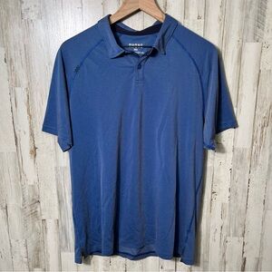 Rhone Delta Pique Short Sleeve Polo Shirt Performance Golf Blue Mens Size‎ Large
